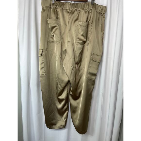 Lane Bryant slacks pants trousers women's plus size 22 brown satin wide legged - Picture 13 of 16